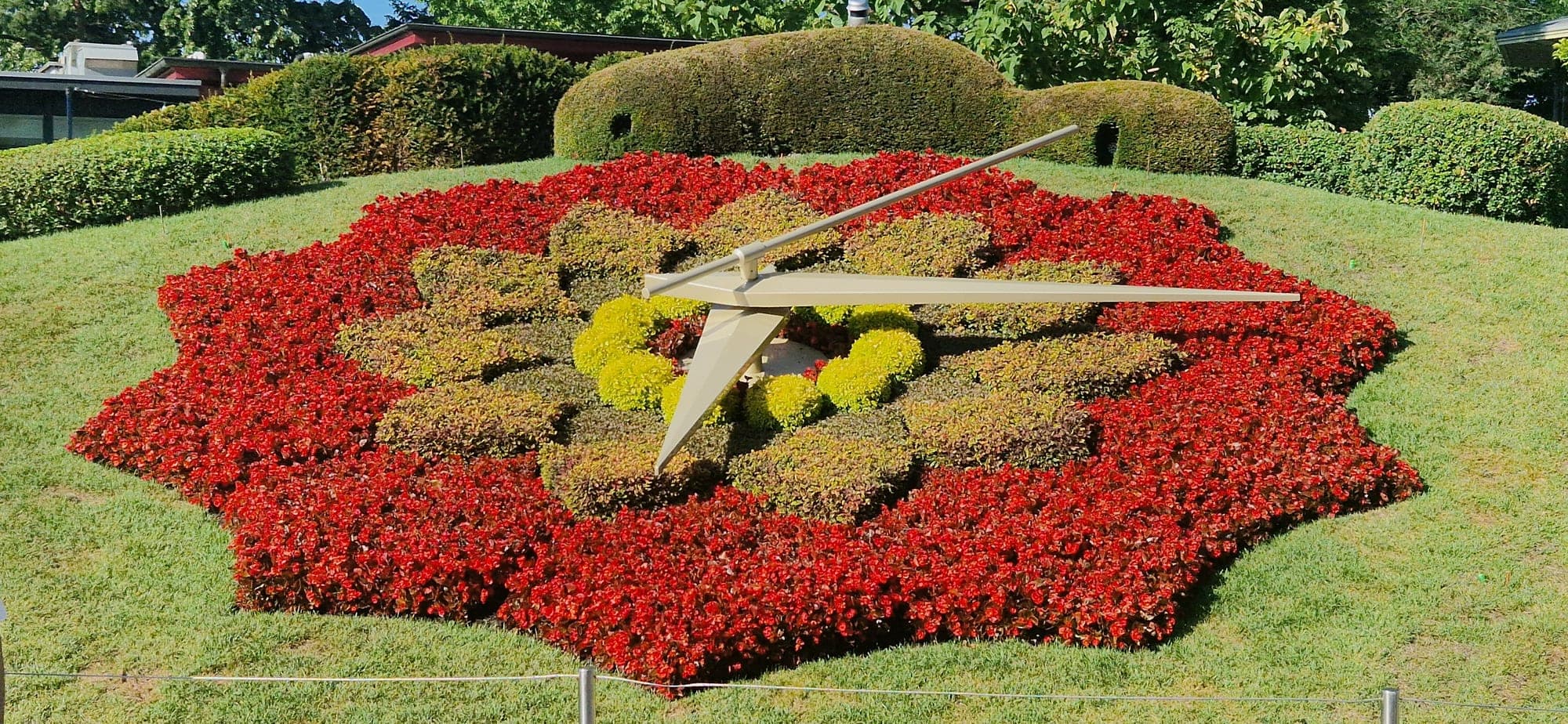 The Horloge Fleurie, a working clock planted in flowers, Geneva