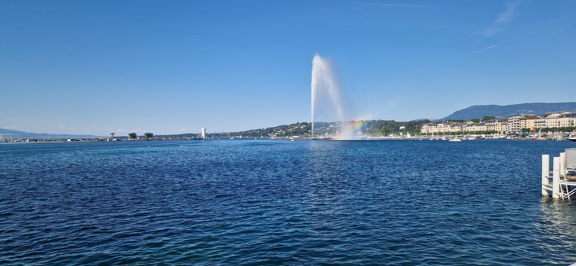 The Jet d’Eau fountain on Lake Geneva