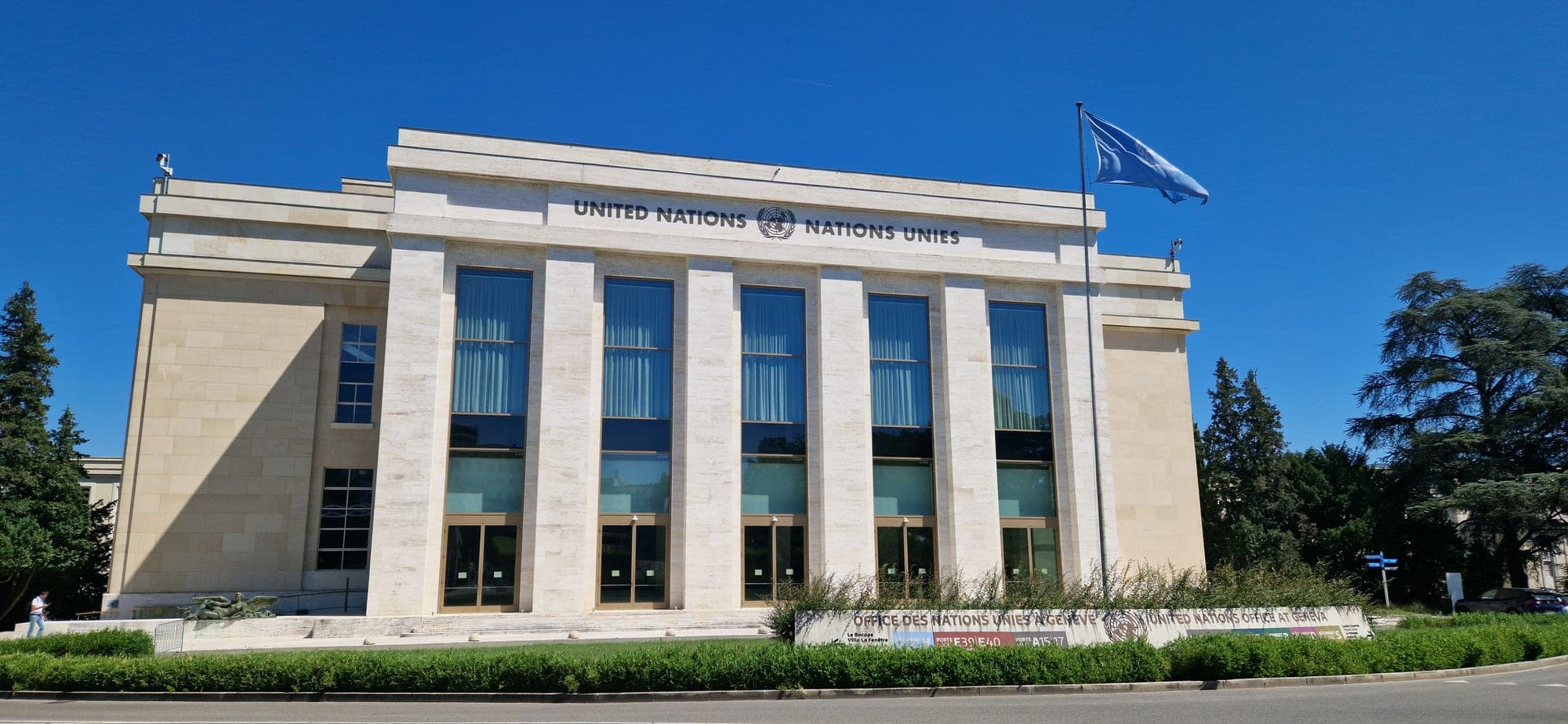 The long facade of the Palais des Nations